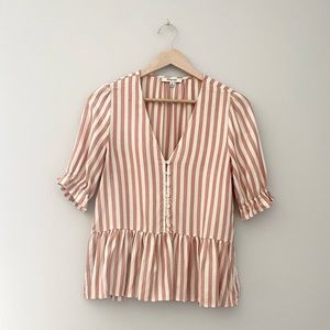 ❗️LAST CALL❗️Madewell Peplum Puff Sleeve Top